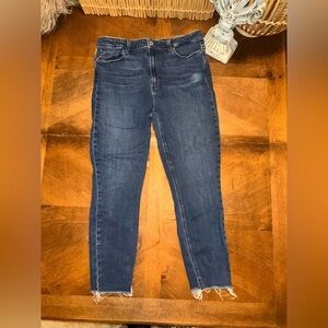 UEC PAIGE Women's Margot Crop Skinny Frayed Fly Jean Size 32
